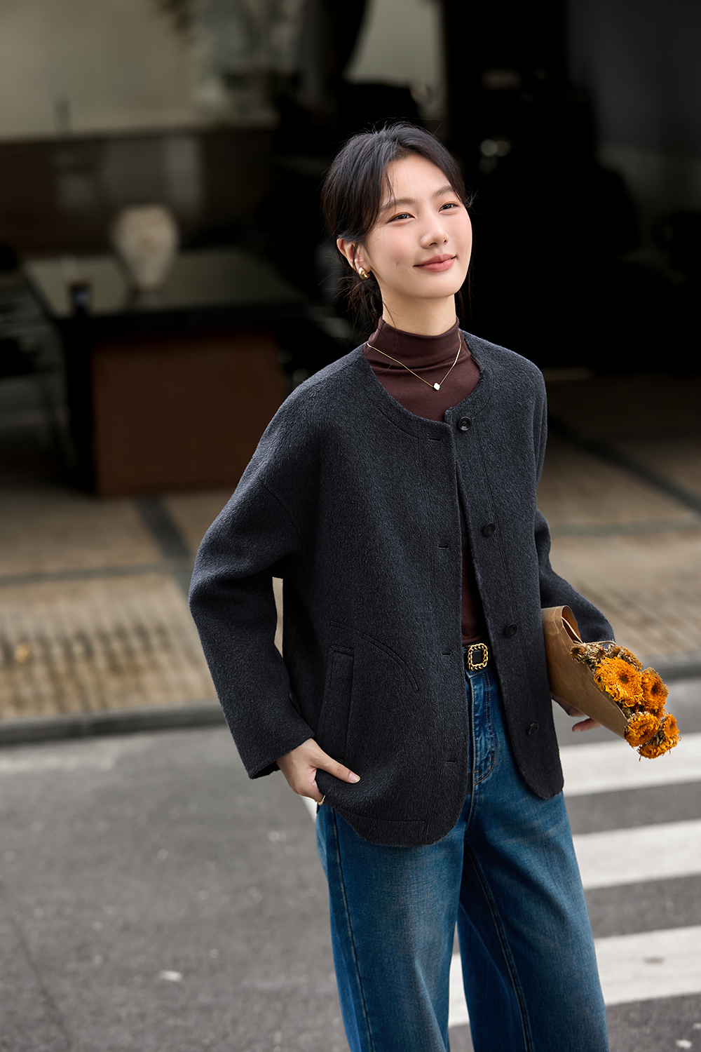 Double-faced Wool Loose Coat
