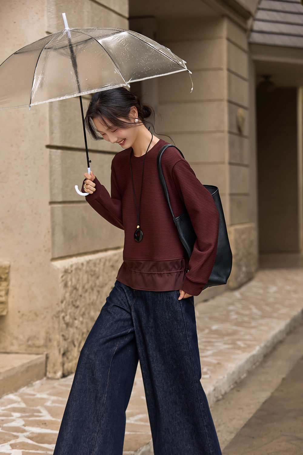 Drawstring Patchwork Casual Sweatshirt