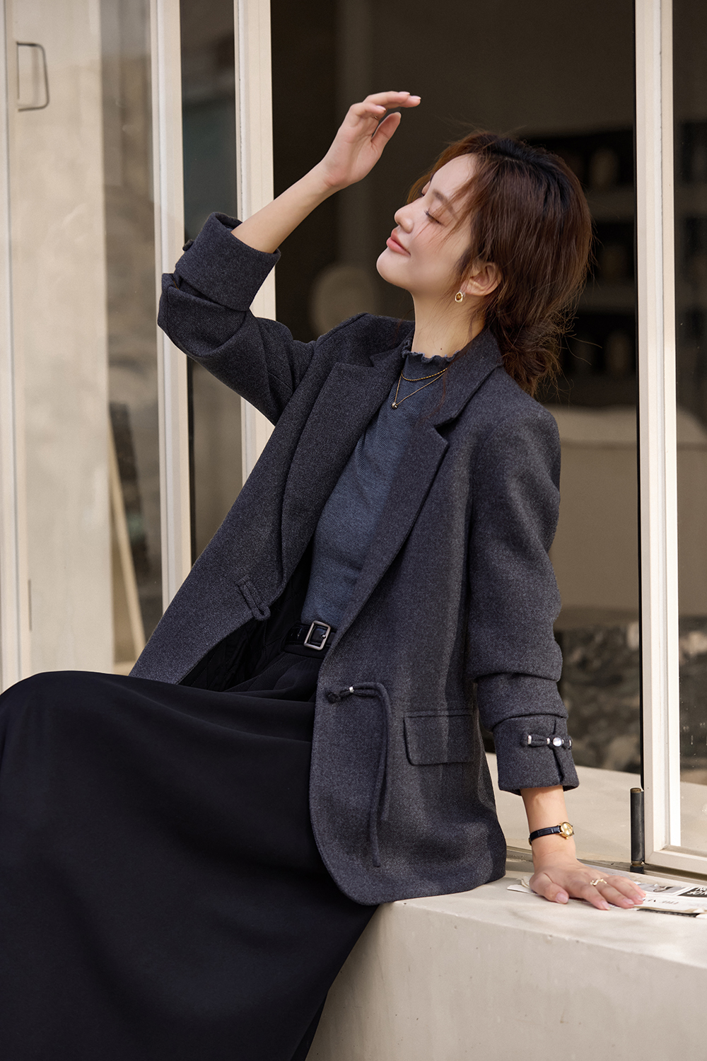New Chinese style blazer thick coat