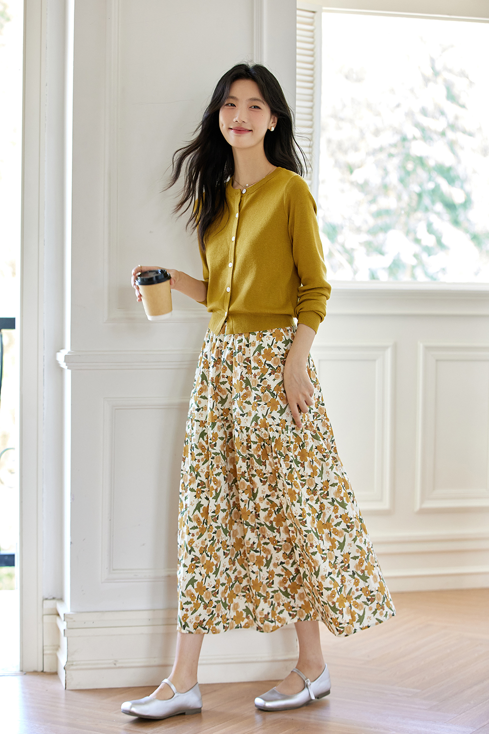 Vacation Knit Twin Set with Flowy Skirt-VIMLYSTORE