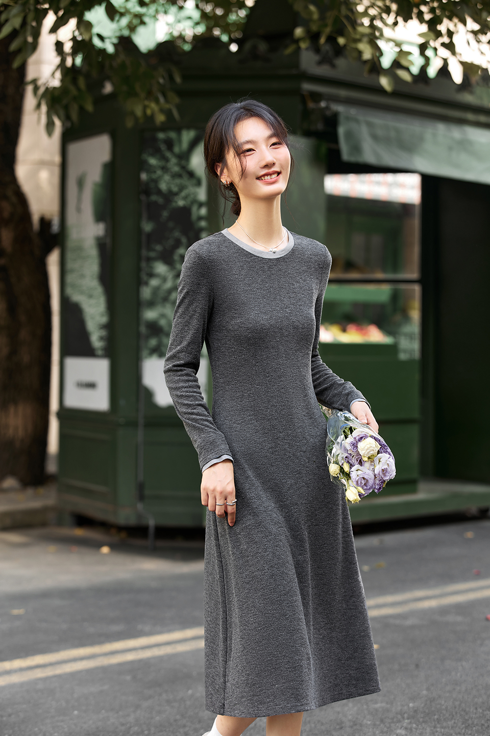 Sleek Knit Sheath Dress for the Office-VIMLYSTORE