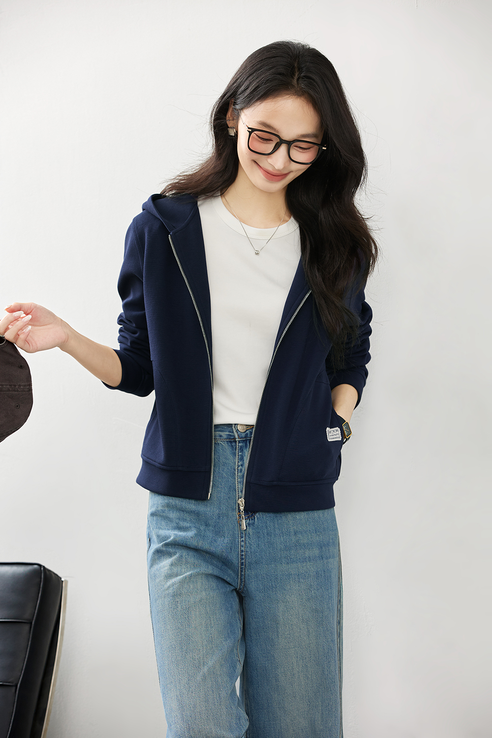 Zip-Front Hooded Cardigan Jacket-VIMLYSTORE