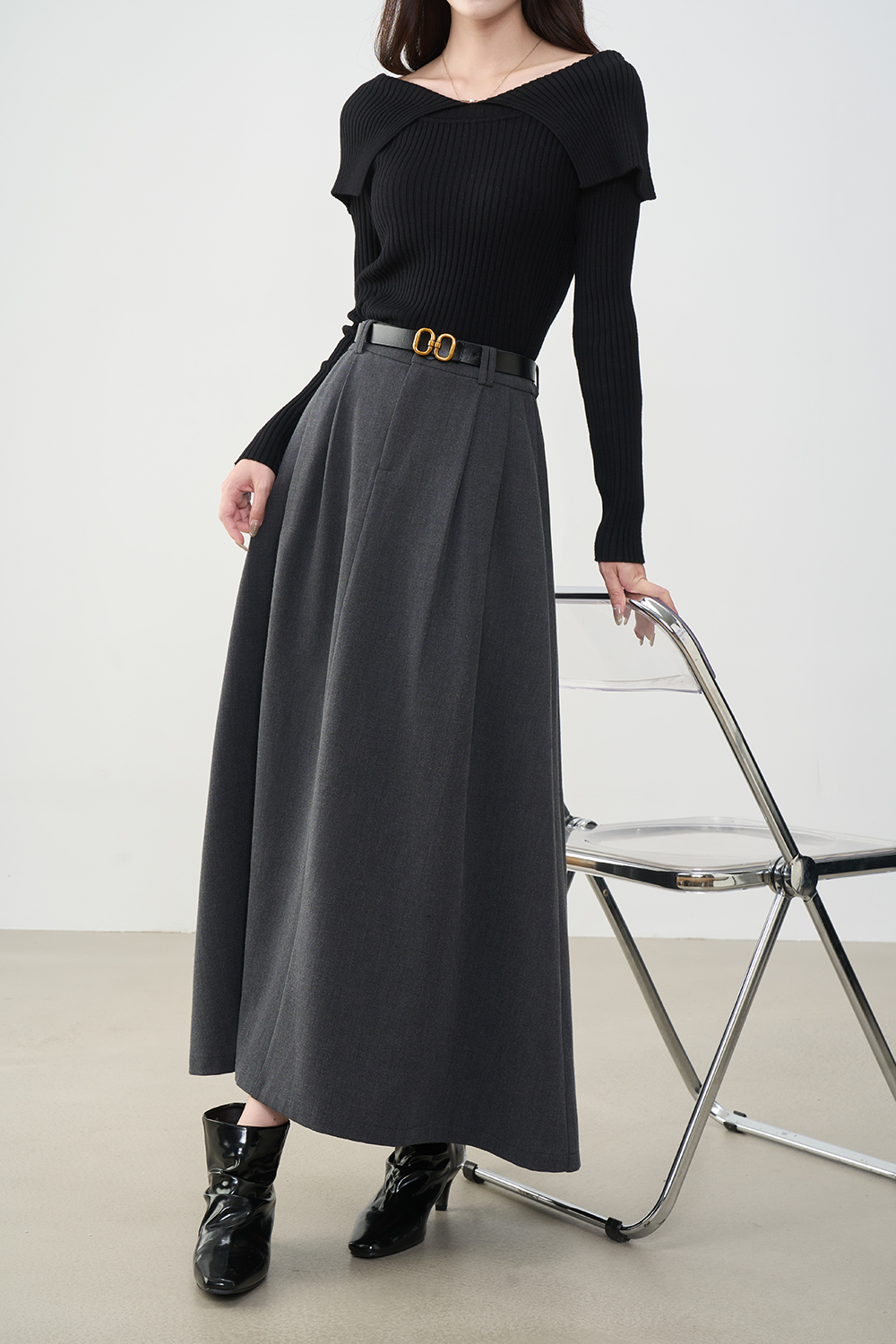High-End Elegant Commute Waist-Defining Versatile A-Line Skirt-VIMLYSTORE