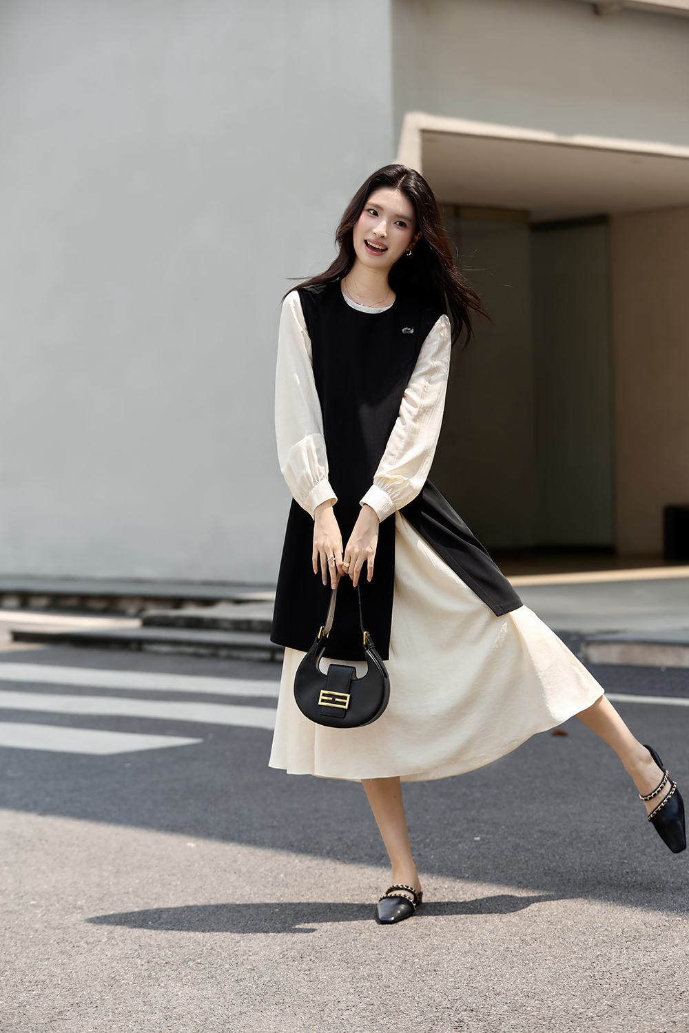 French-Inspired Sleeveless Jumper Dress-VIMLYSTORE