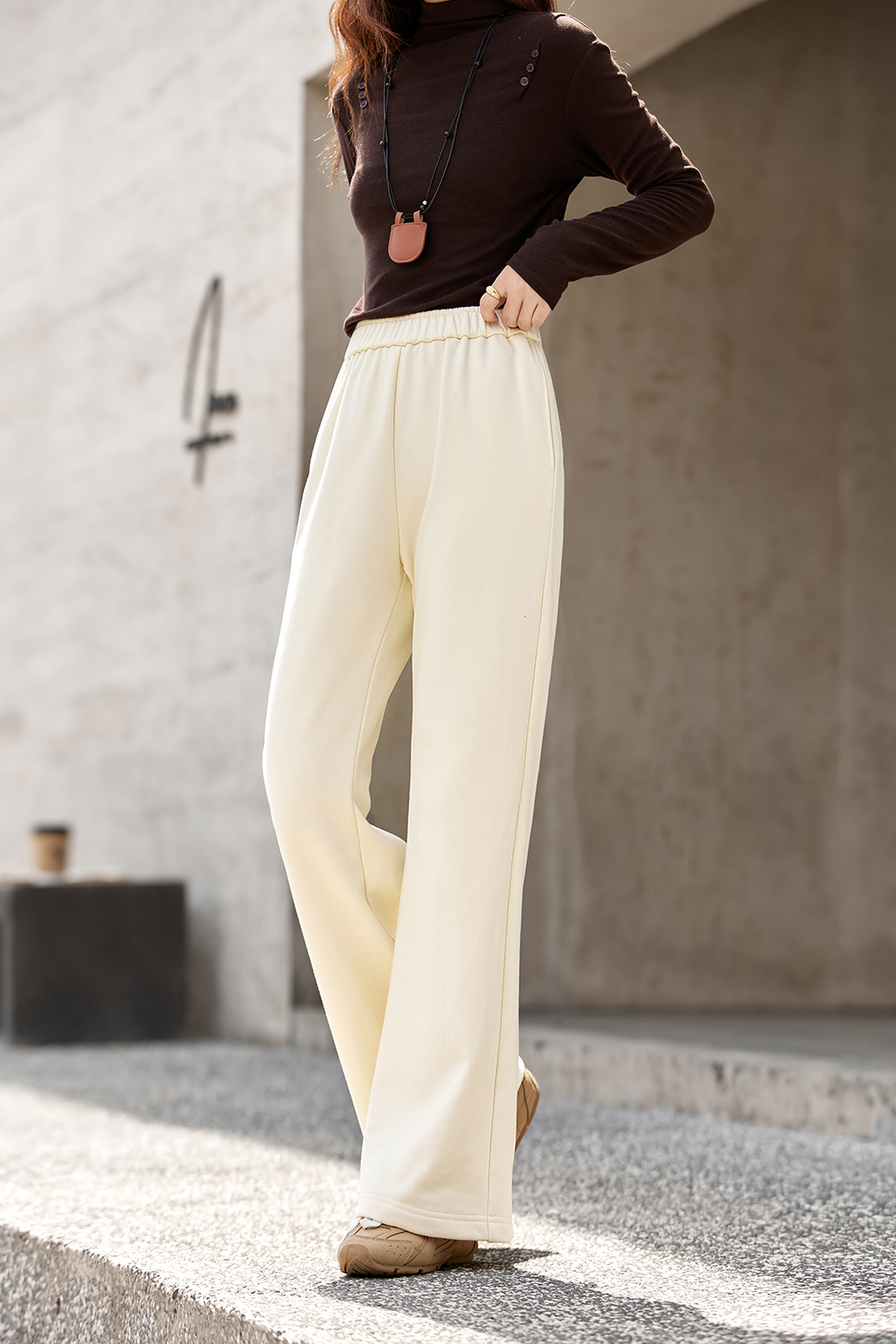 Knit Versatile Height-Increasing Flare Pants-VIMLYSTORE