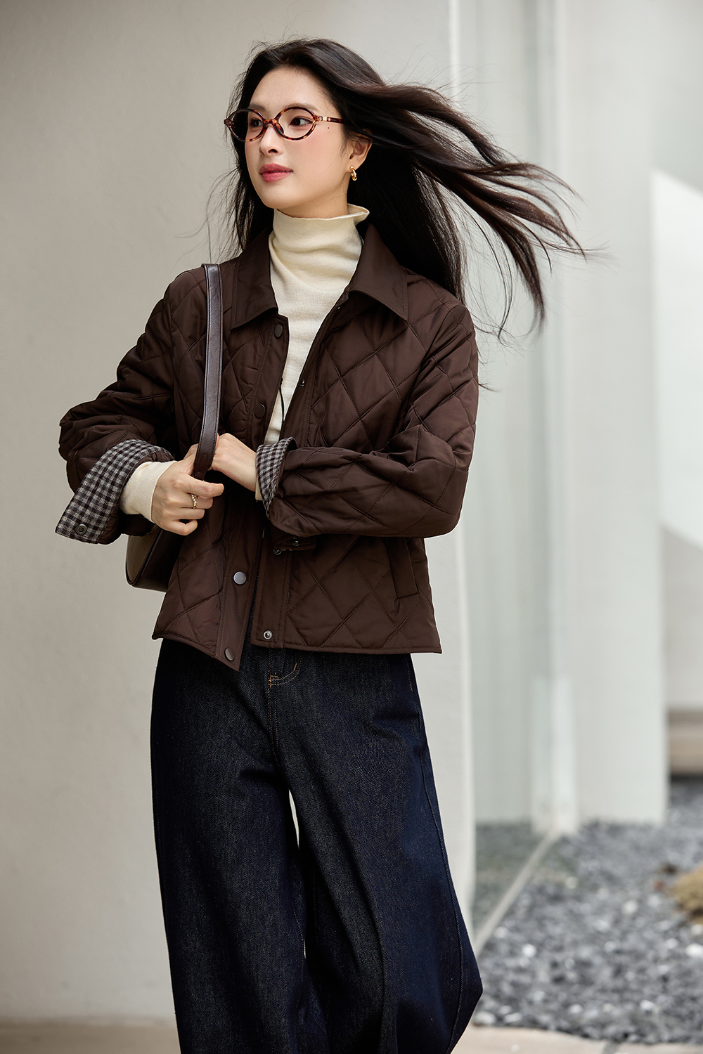 Retro casual quilted cotton jacket-VIMLYSTORE