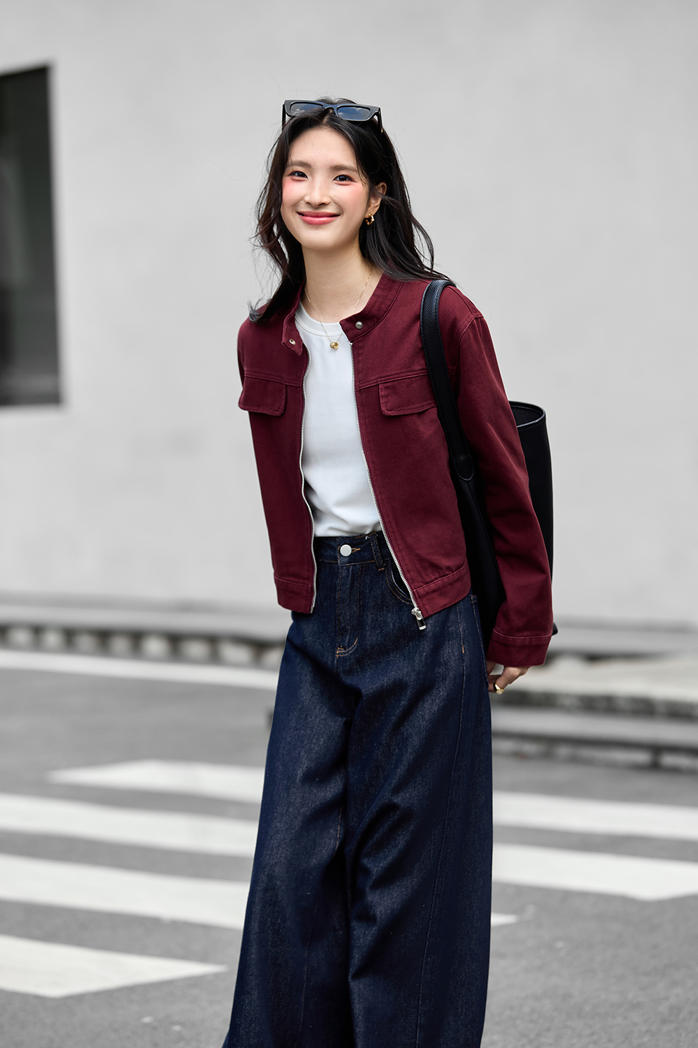 Red Vintage Washed Denim Jacket