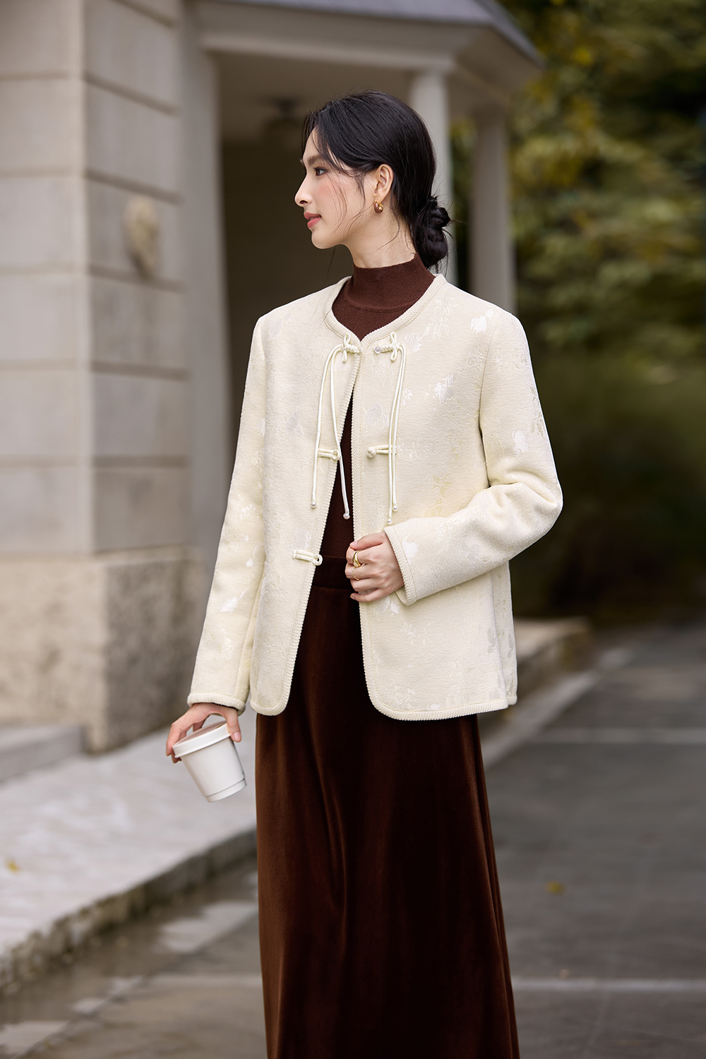 Chinese-Style Jacquard Short Jacket