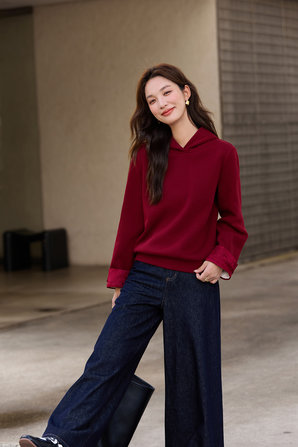 Chinese-Style Hooded Sweatshirt