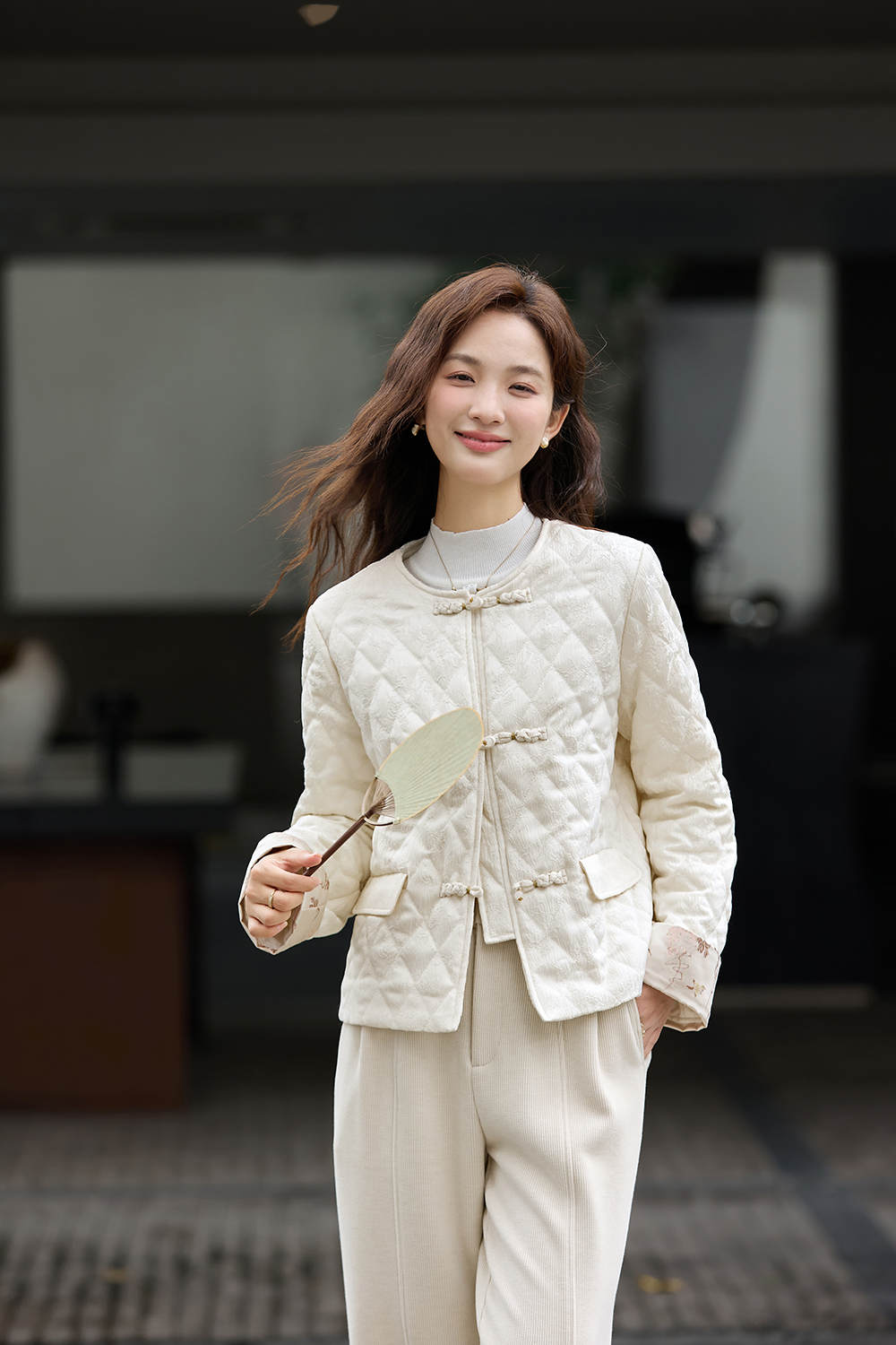 Chinese-Style Jacquard Cotton Padded Jacket