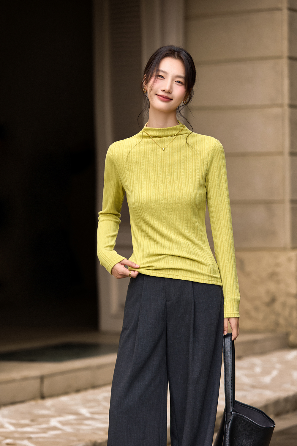 Yellow-Green Turtleneck Sweater