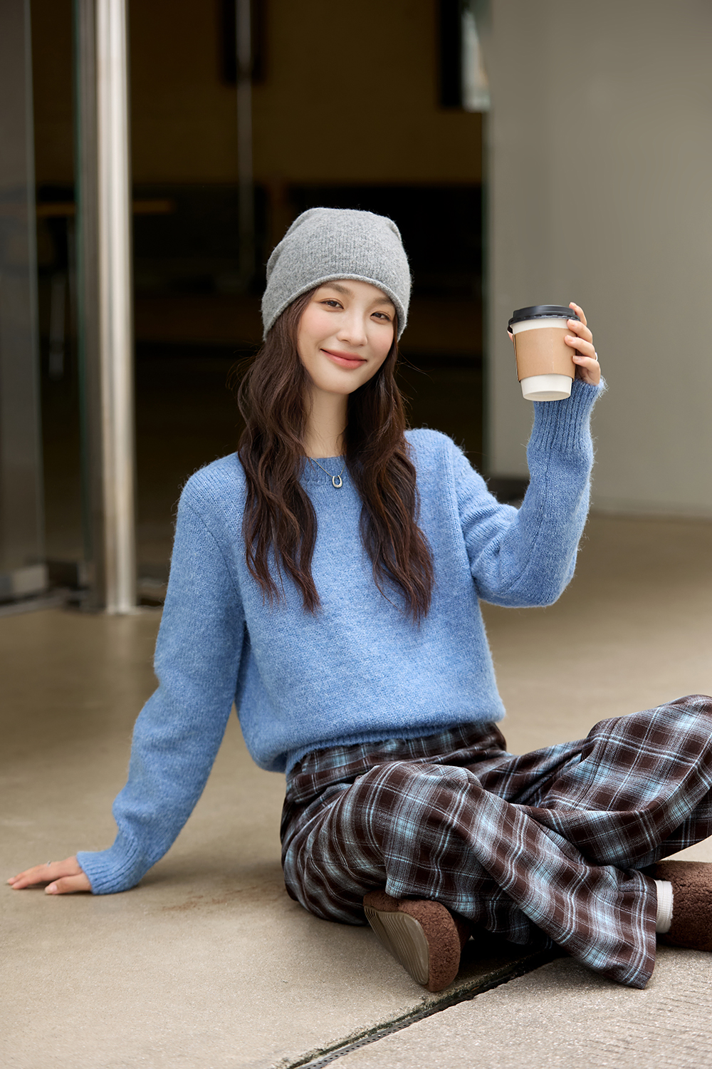 Blue-Brown Casual Set