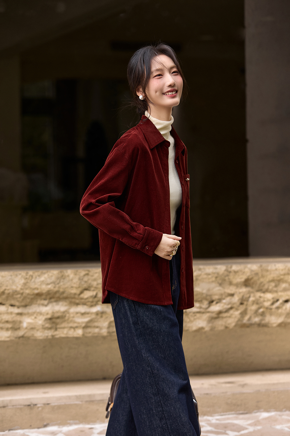 Red Patchwork Checkered Shirt