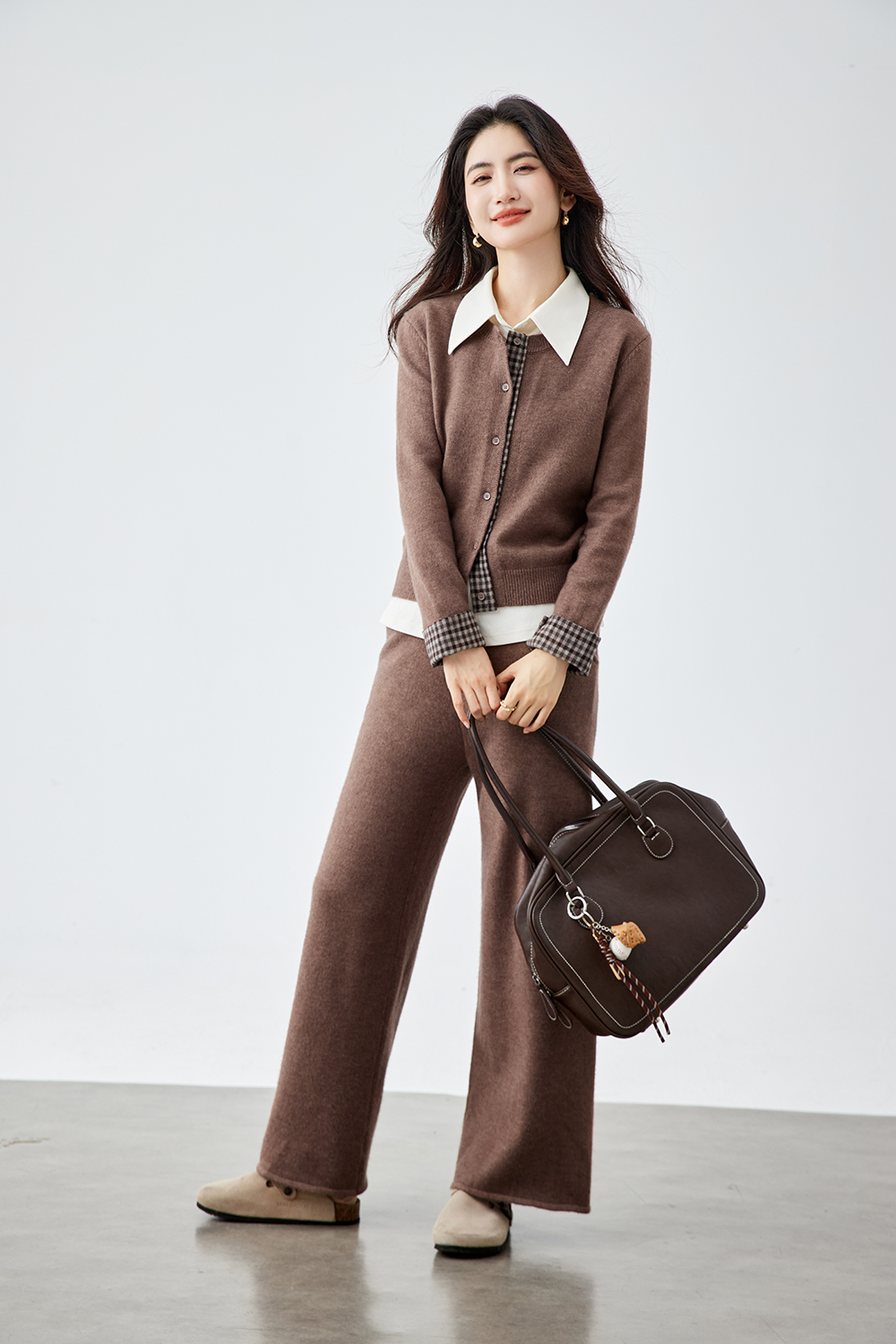 Checkered Patchwork Fake Two-piece