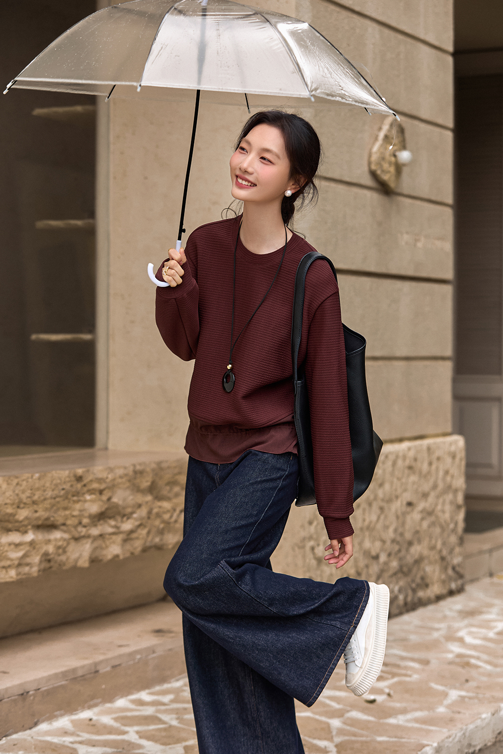 Drawstring Patchwork Casual Sweatshirt