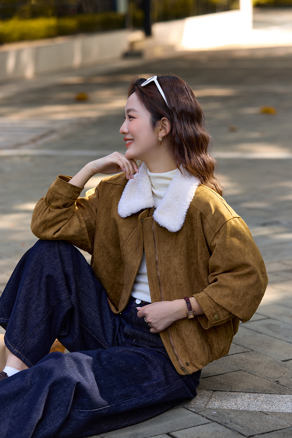 Lapel Shearling Coat