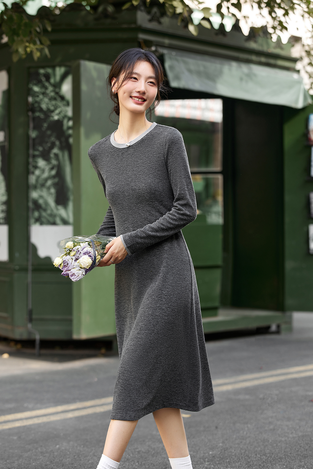 Sleek Knit Sheath Dress for the Office-VIMLYSTORE