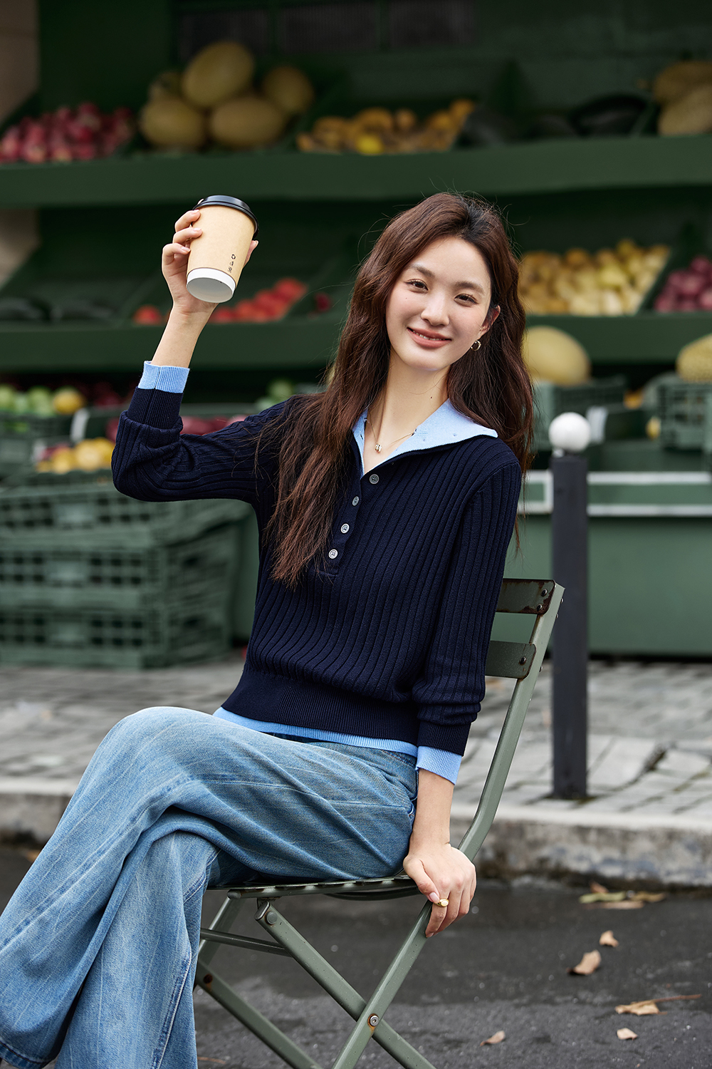 Color-Block Faux Layered Turtleneck Sweater-VIMLYSTORE