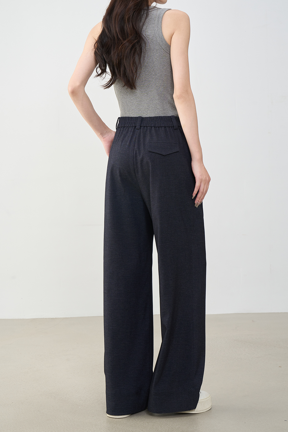 Draping Textured Versatile Commute Casual Wide-Leg Trousers-VIMLYSTORE