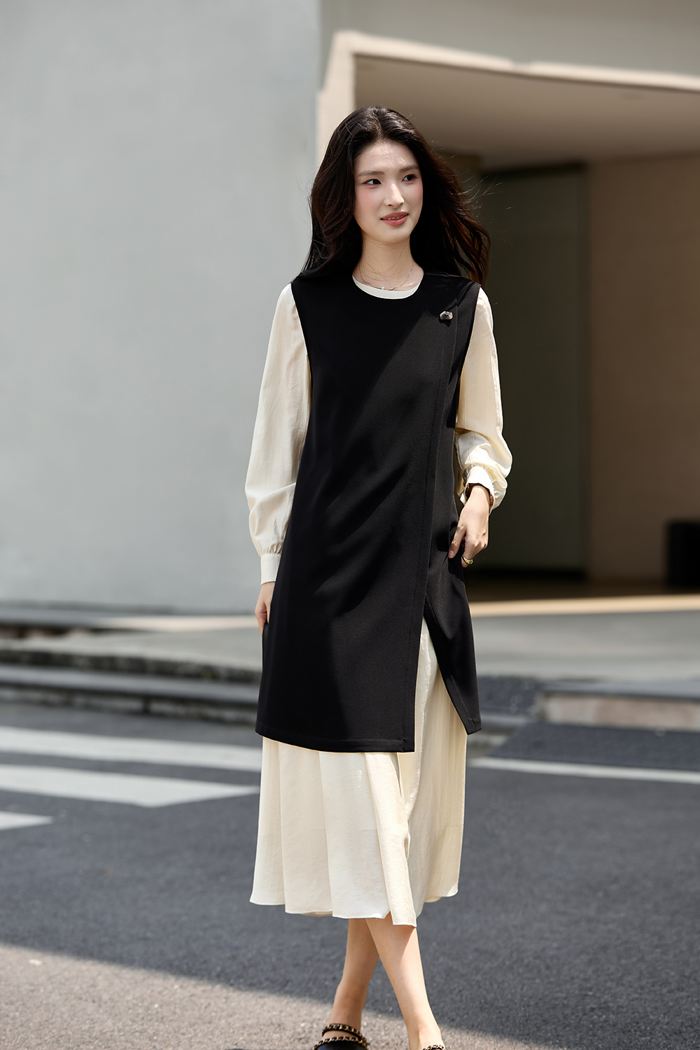 French-Inspired Sleeveless Jumper Dress-VIMLYSTORE