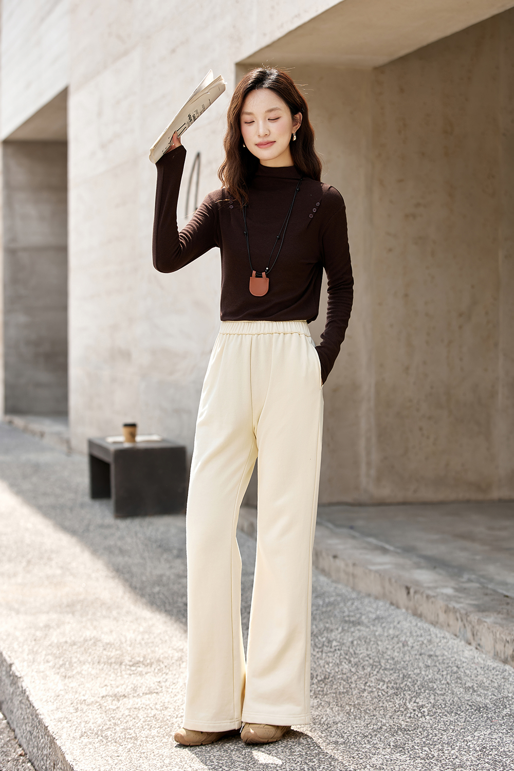 Knit Versatile Height-Increasing Flare Pants-VIMLYSTORE
