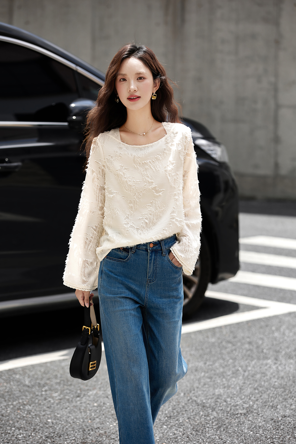 3D Fringe Design Chiffon Shirt-VIMLYSTORE