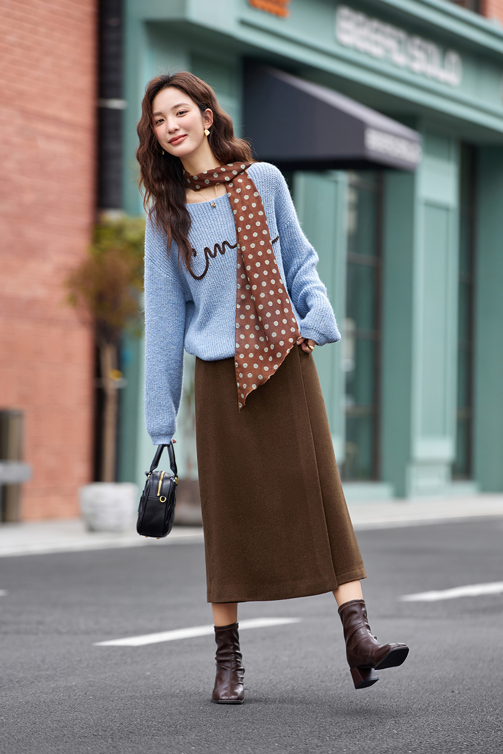 Maillard Style Straight-Cut Midi Skirt