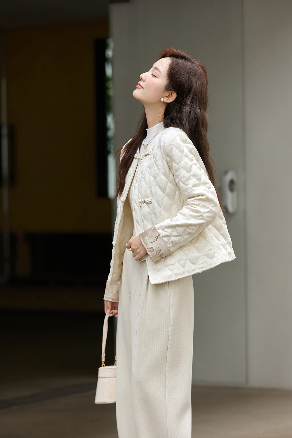 Chinese-Style Jacquard Cotton Padded Jacket