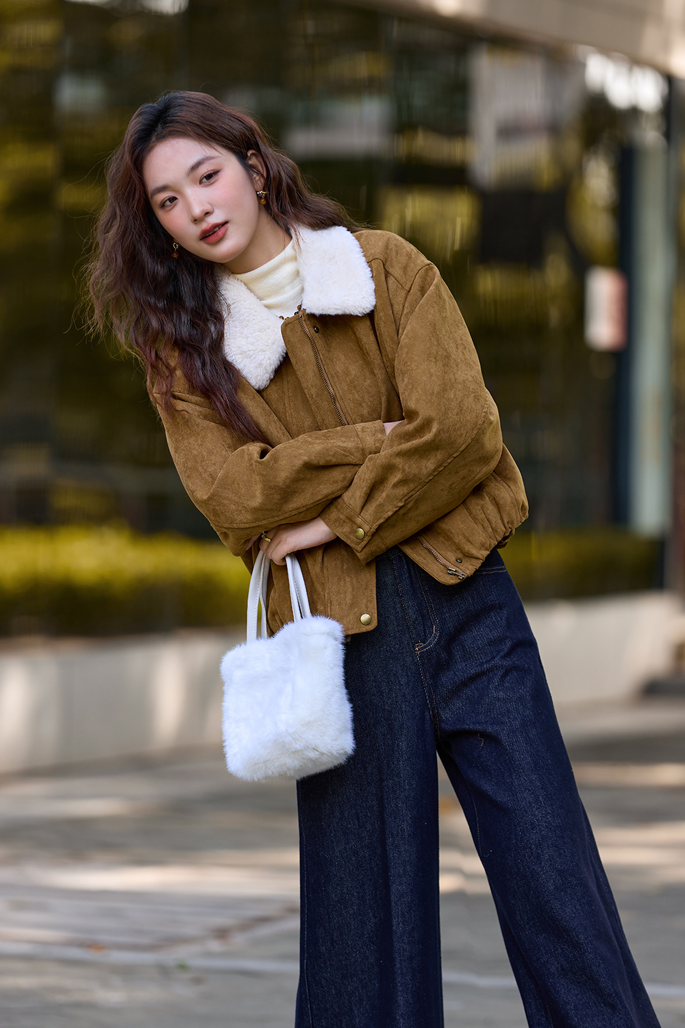 Lapel Shearling Coat
