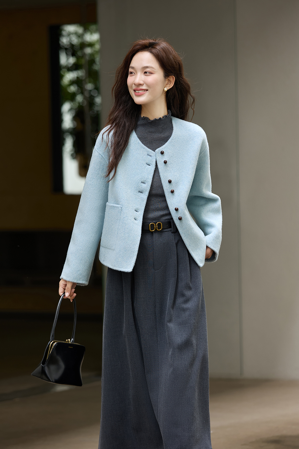 Elegant double-sided wool coat