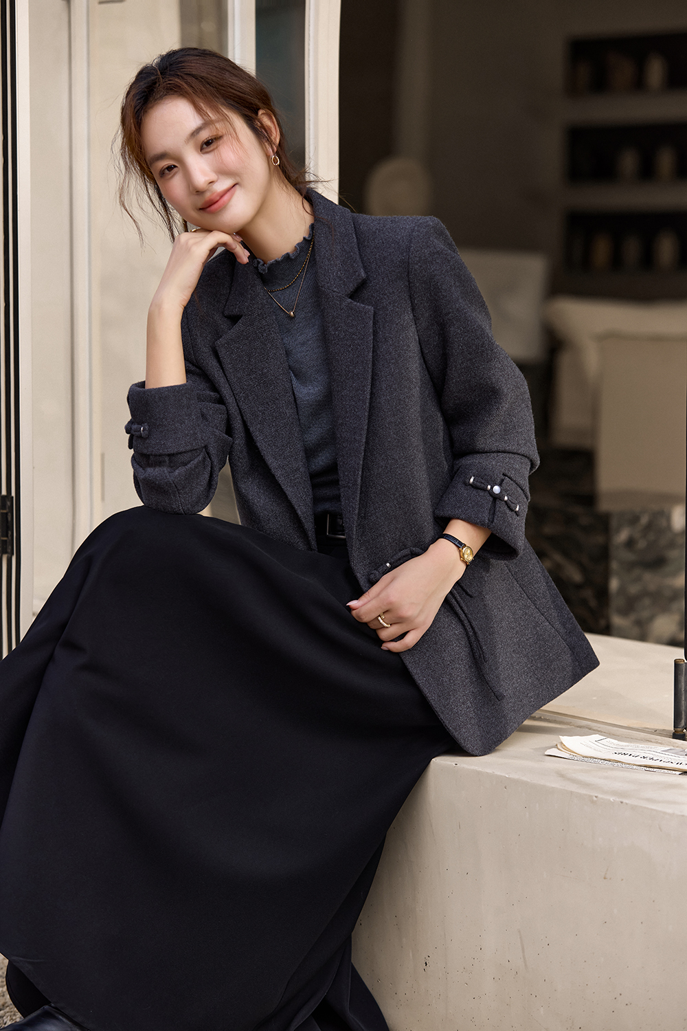 New Chinese style blazer thick coat