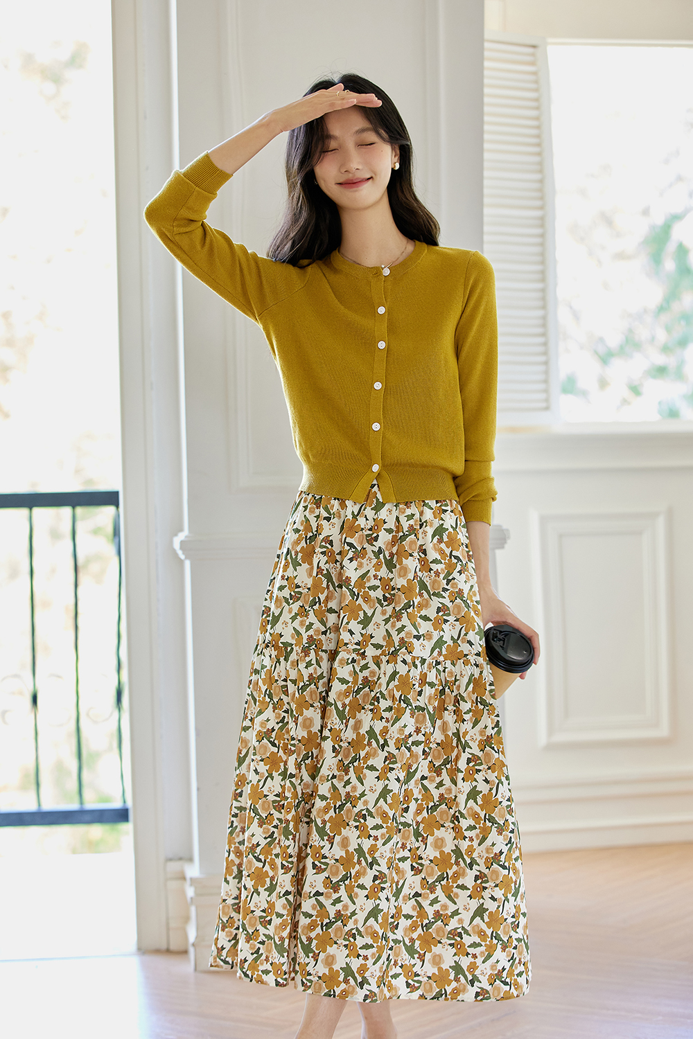 Vacation Knit Twin Set with Flowy Skirt-VIMLYSTORE