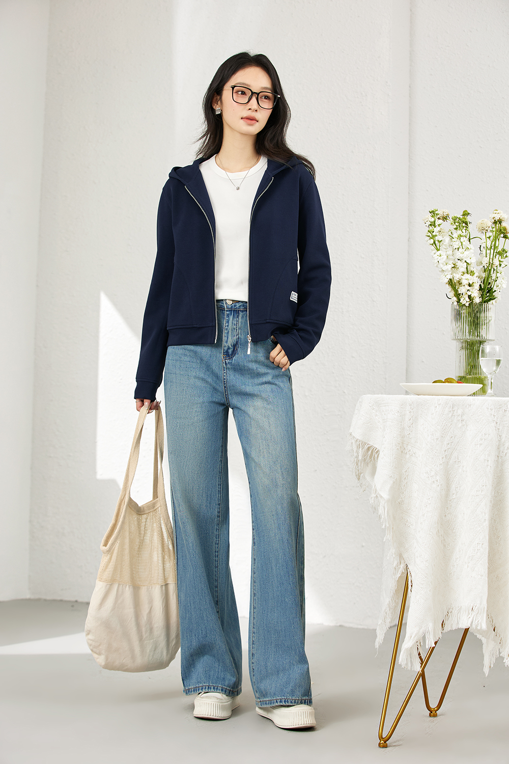 Zip-Front Hooded Cardigan Jacket-VIMLYSTORE