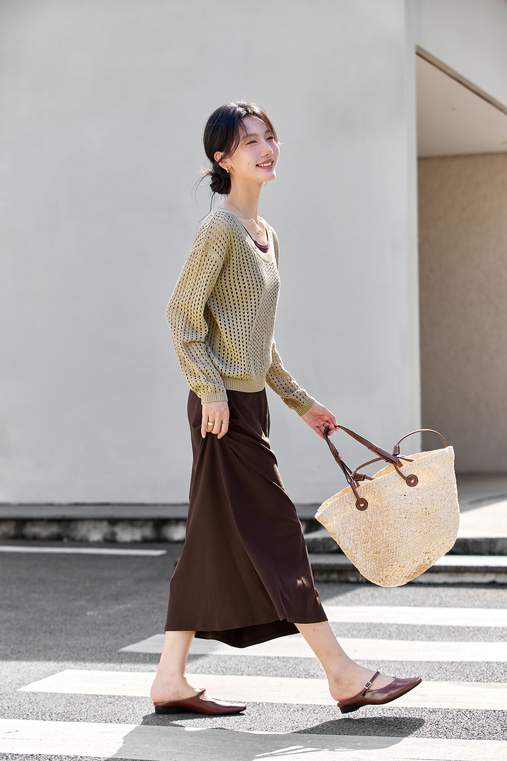 Cut-Out U-Neck Knit Top and Vest Dress Two-Piece Set-VIMLYSTORE