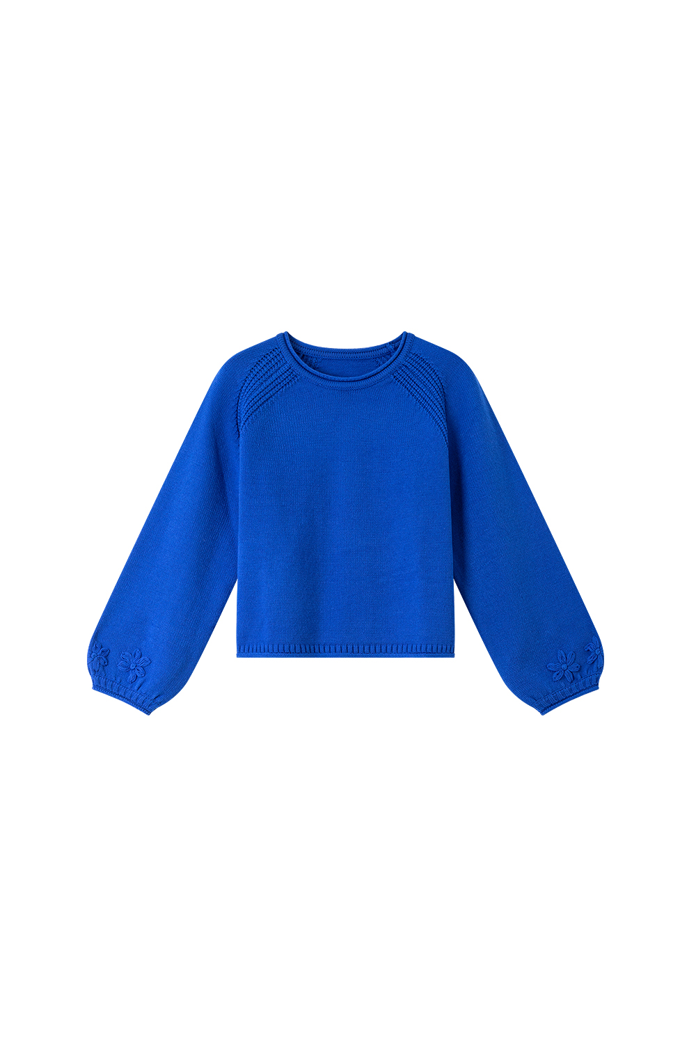 Blue three-dimensional crocheted sweater-VIMLYSTORE