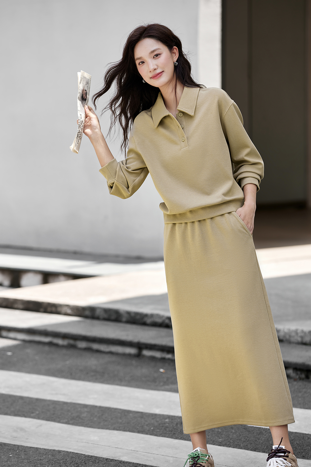 Oversized Shirt & Skirt Loungewear Set-VIMLYSTORE