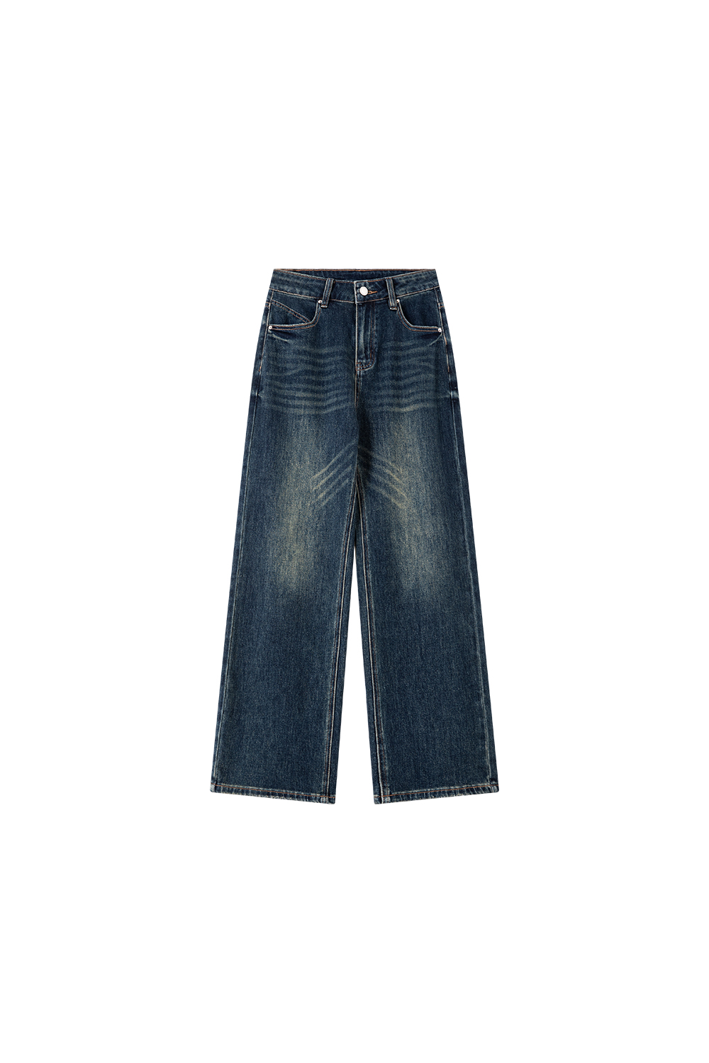 Vintage Blue Straight-Leg Jeans-VIMLYSTORE