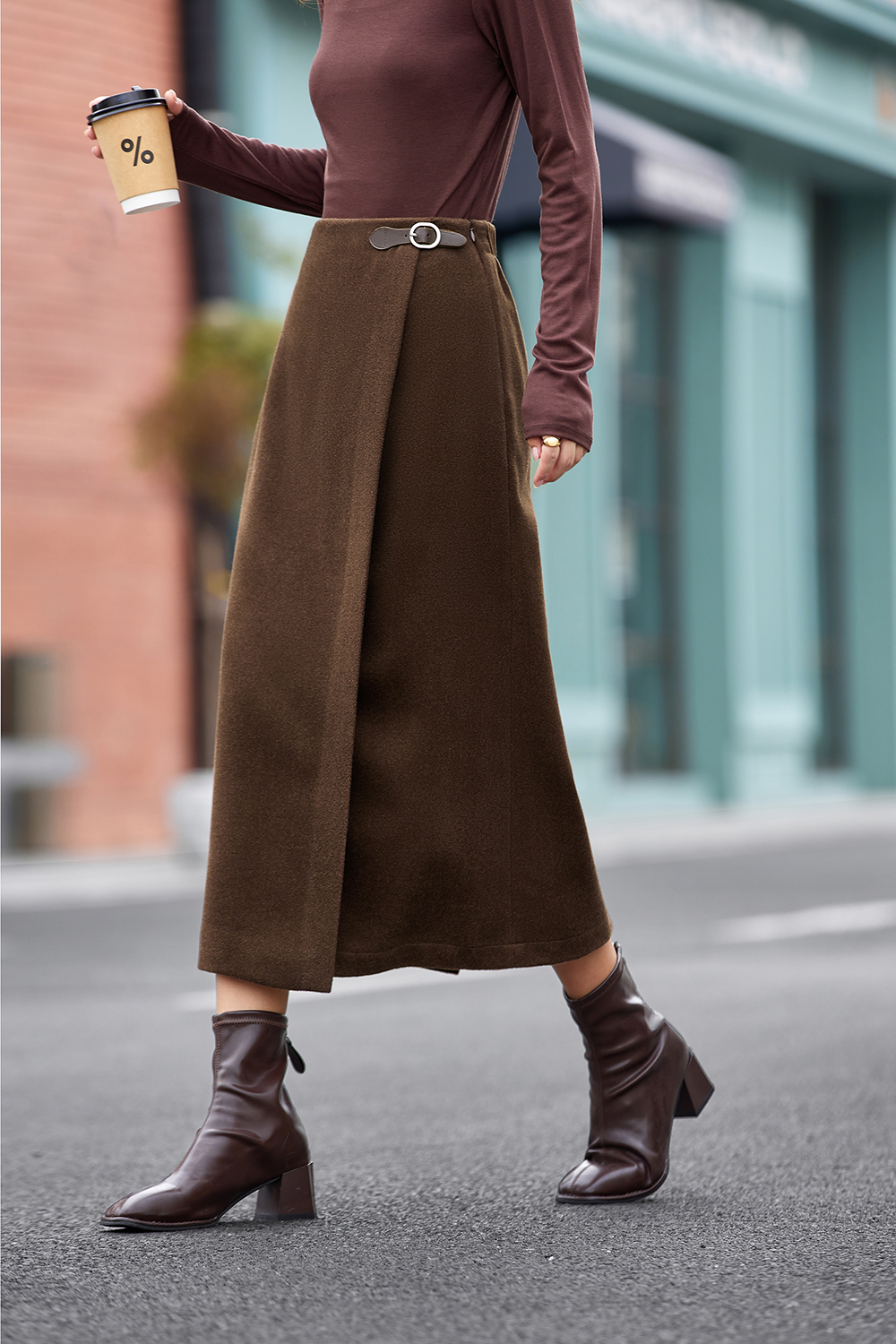Maillard Style Straight-Cut Midi Skirt