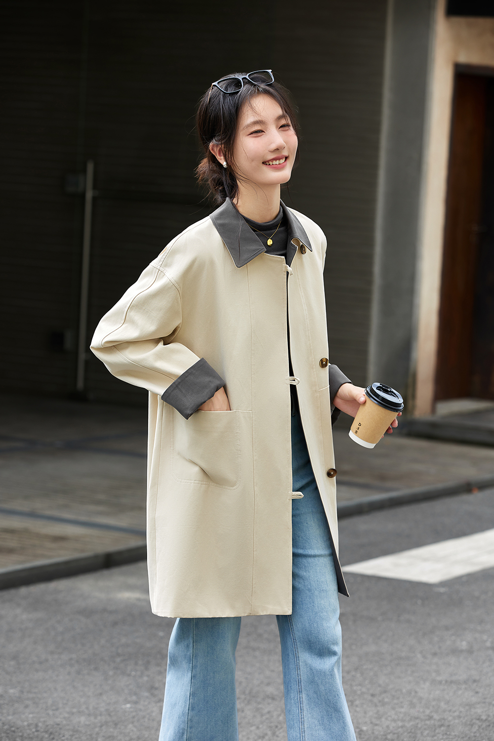 Commuter Barnes wind contrast windbreaker coat-VIMLYSTORE