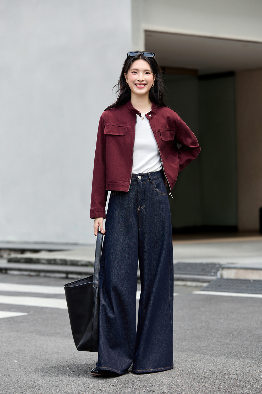 Red Vintage Washed Denim Jacket