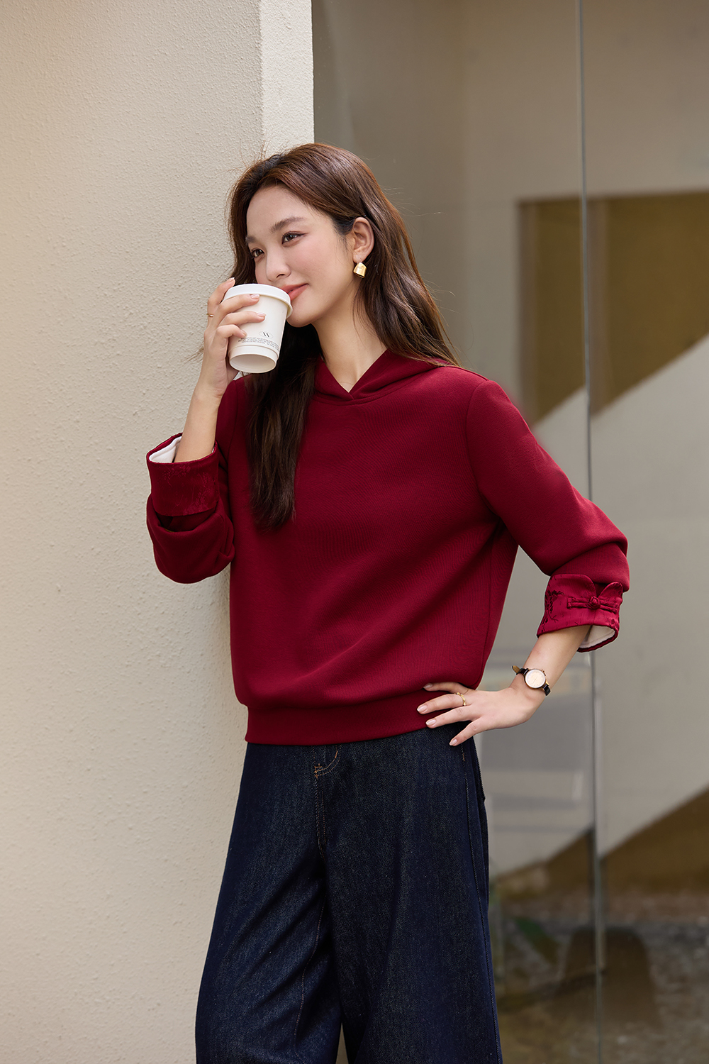 Chinese-Style Hooded Sweatshirt