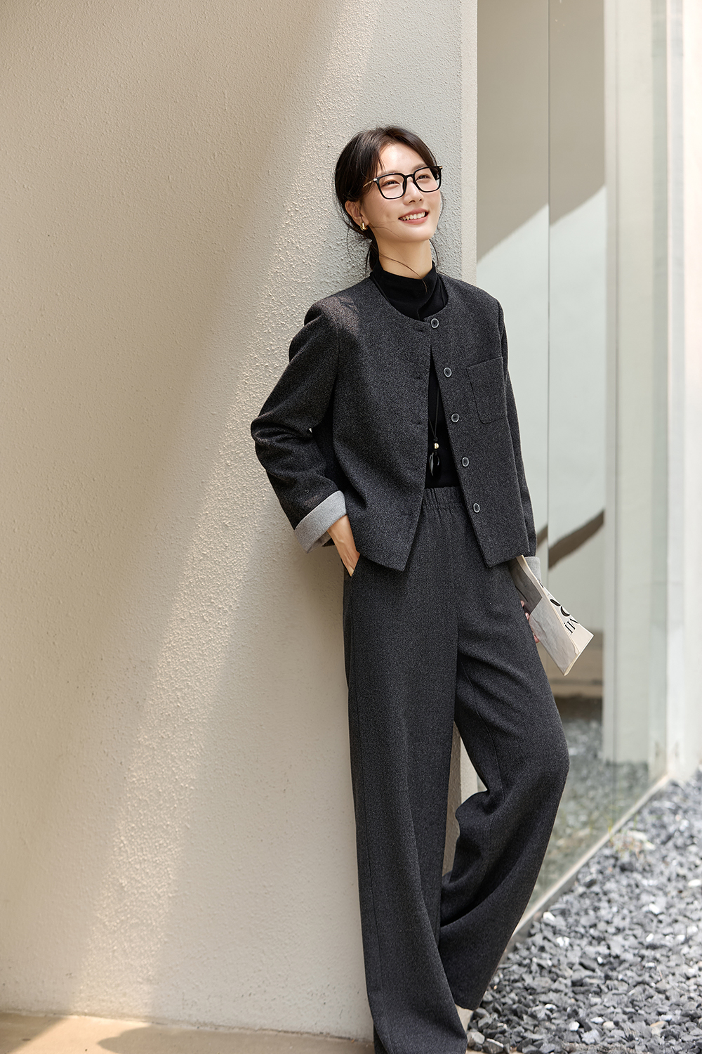 Gray Office Woolen Set