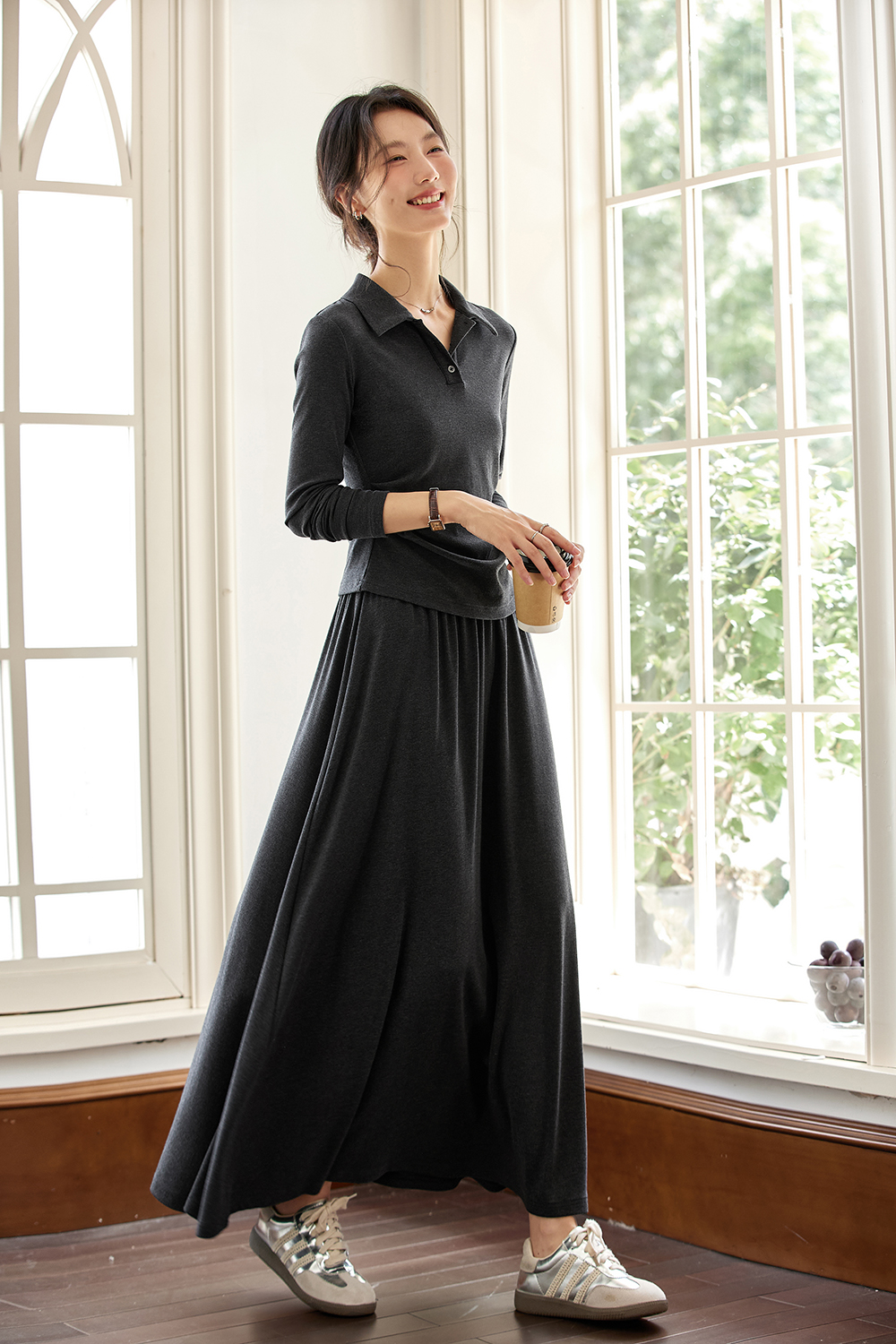 Red temperament commuter top and skirt-VIMLYSTORE