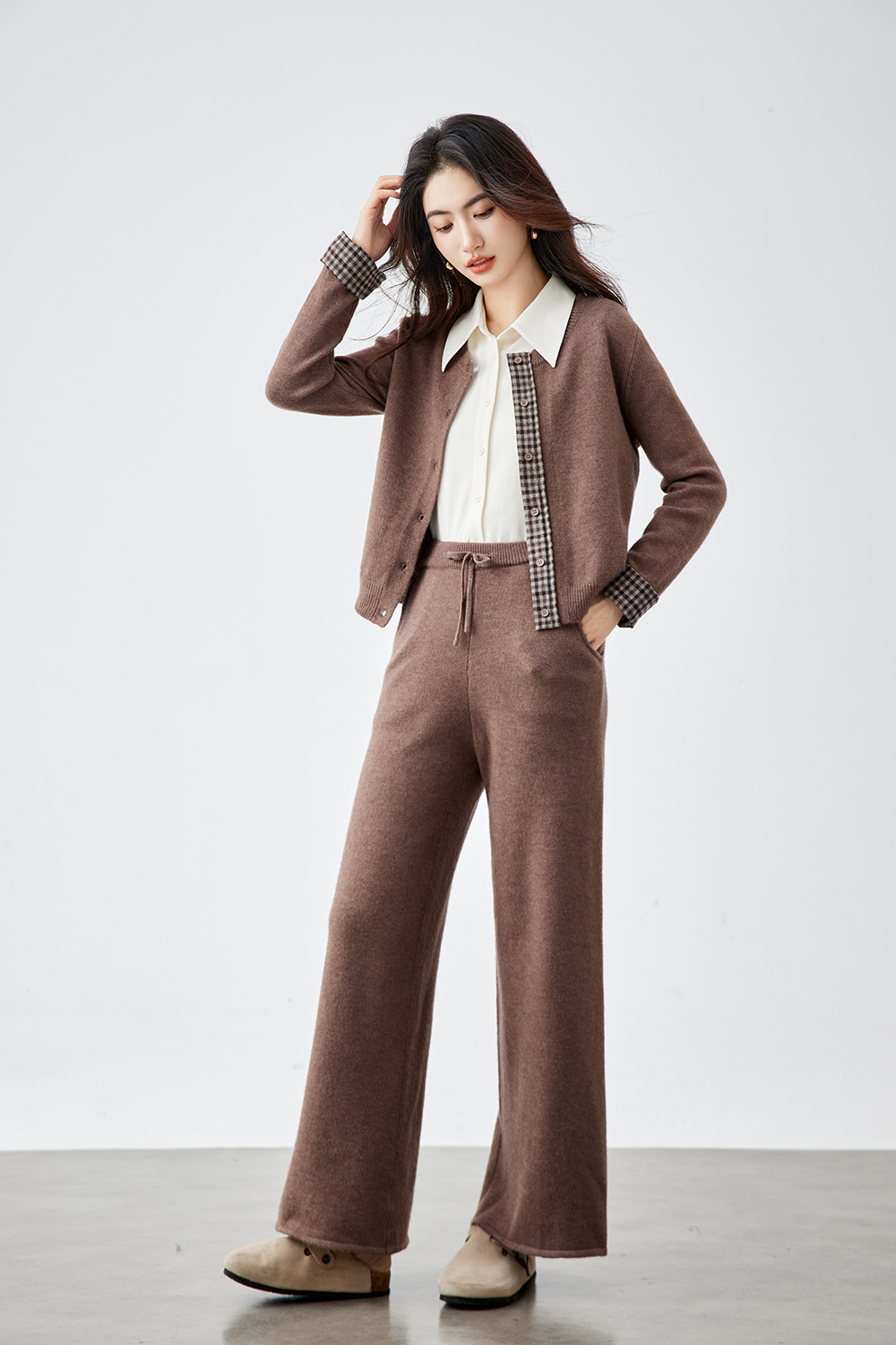 Checkered Patchwork Fake Two-piece