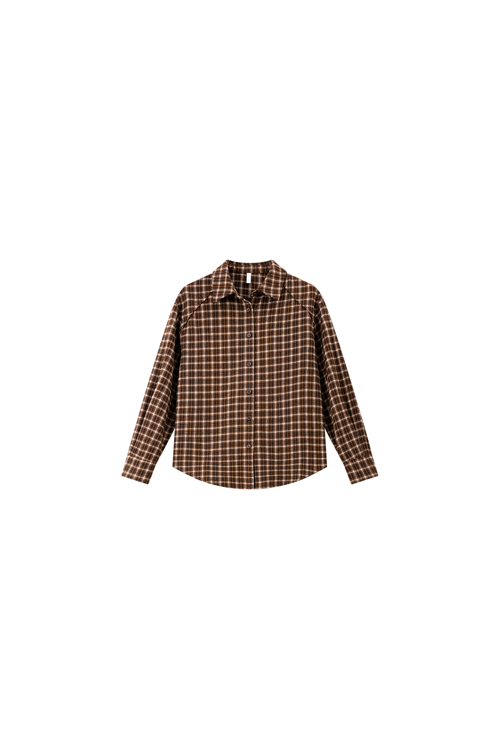 Brown Lapel Checkered Shirt