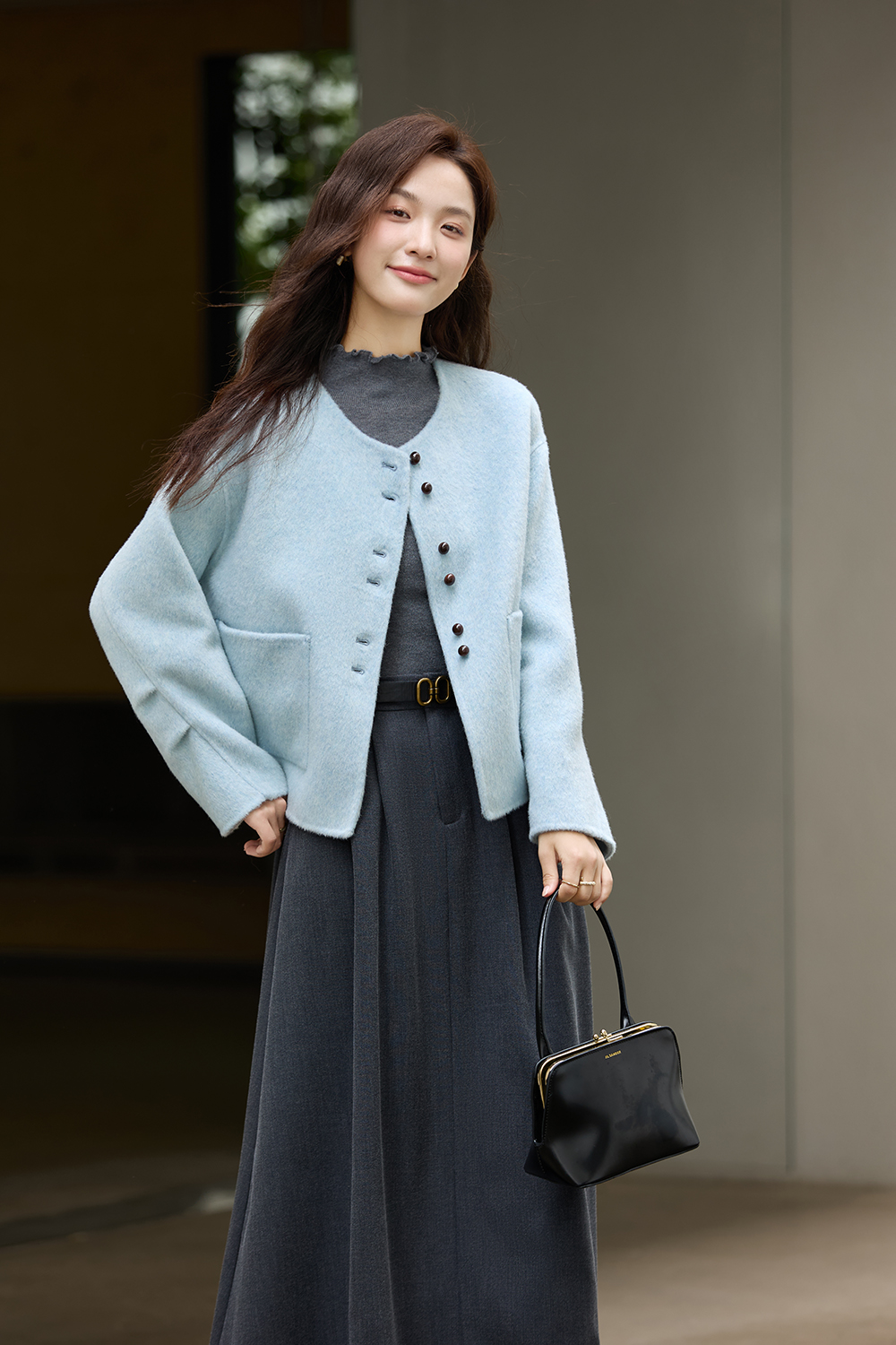 Elegant double-sided wool coat