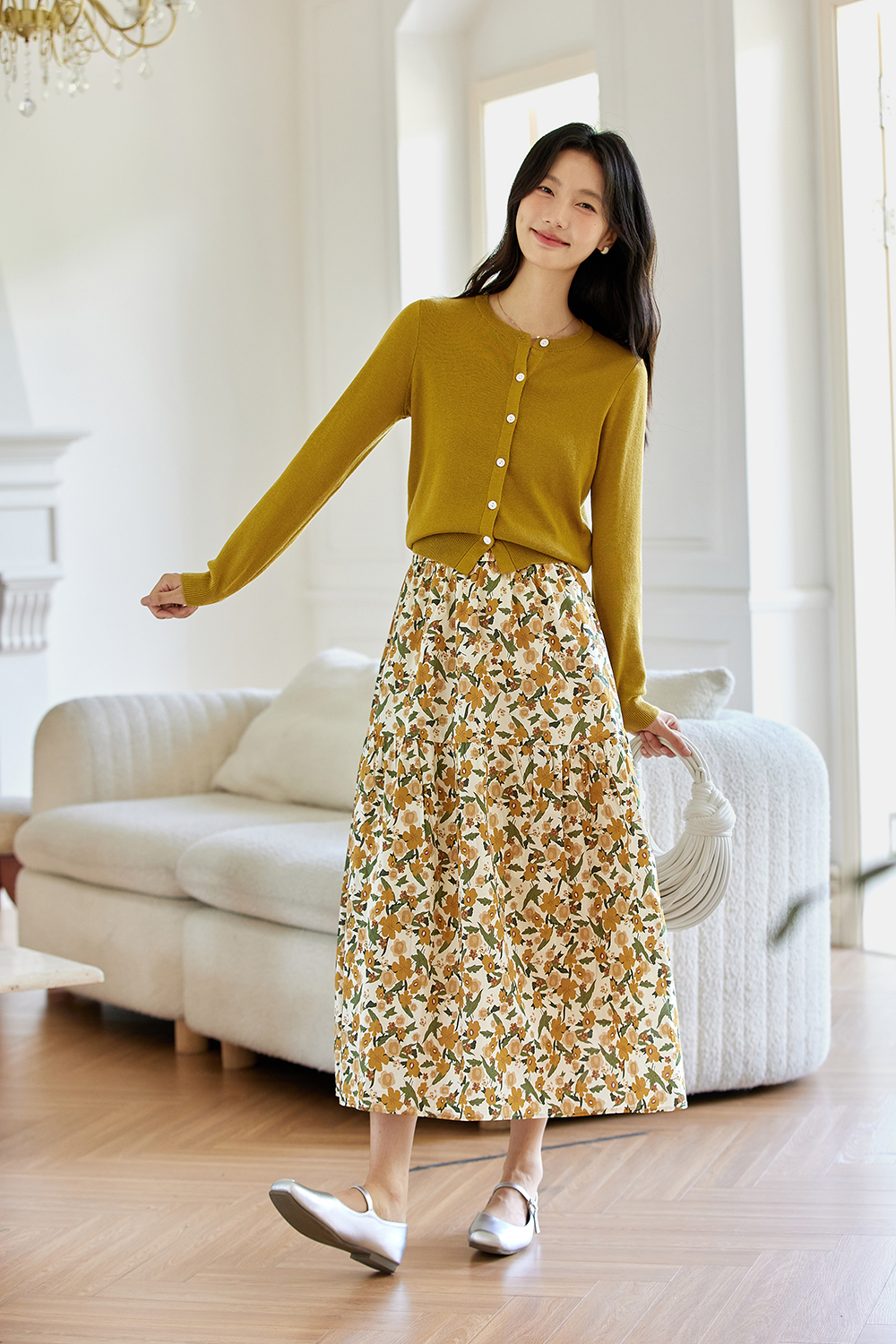 Vacation Knit Twin Set with Flowy Skirt-VIMLYSTORE