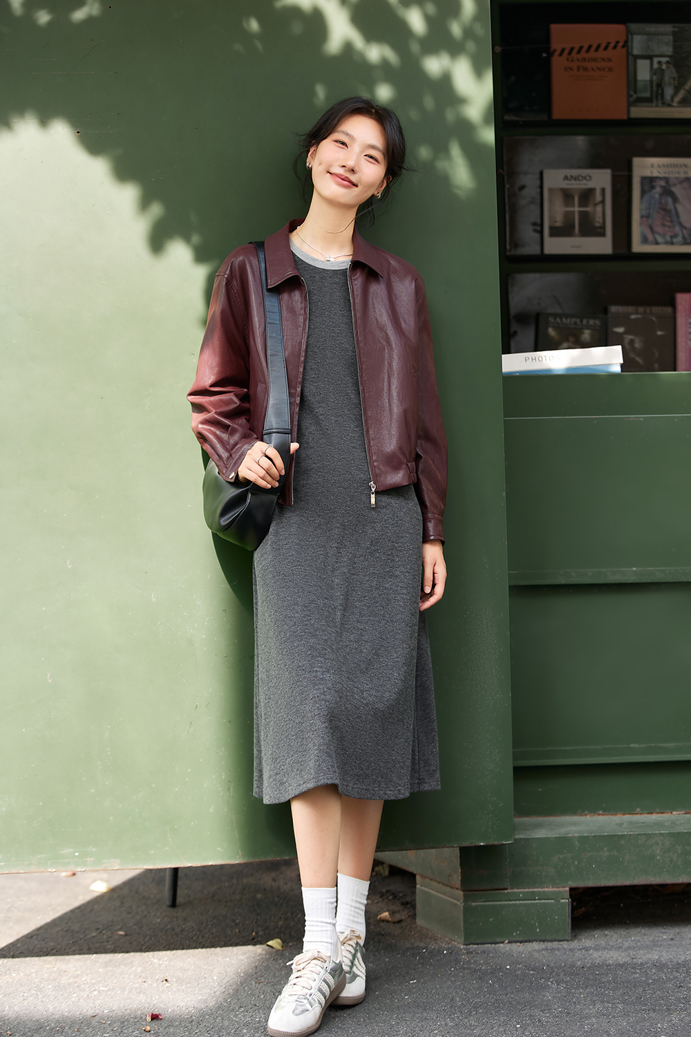 Hong Kong-Chic Cropped Faux Leather Moto Jacket-VIMLYSTORE