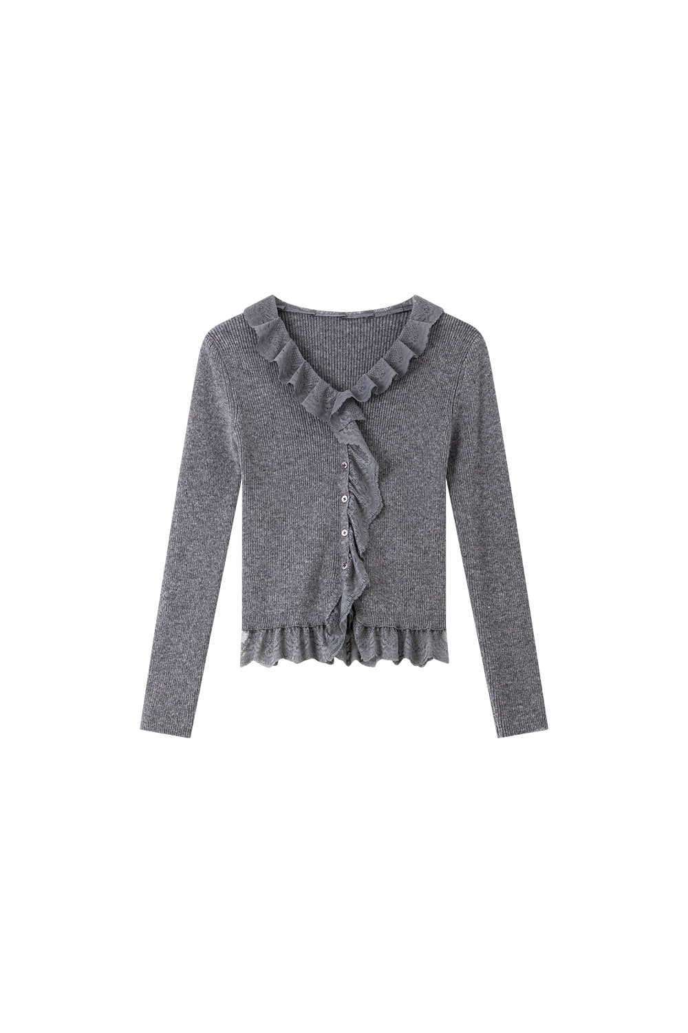 Lace-Trimmed V-Neck Layering Knit Camisole-VIMLYSTORE