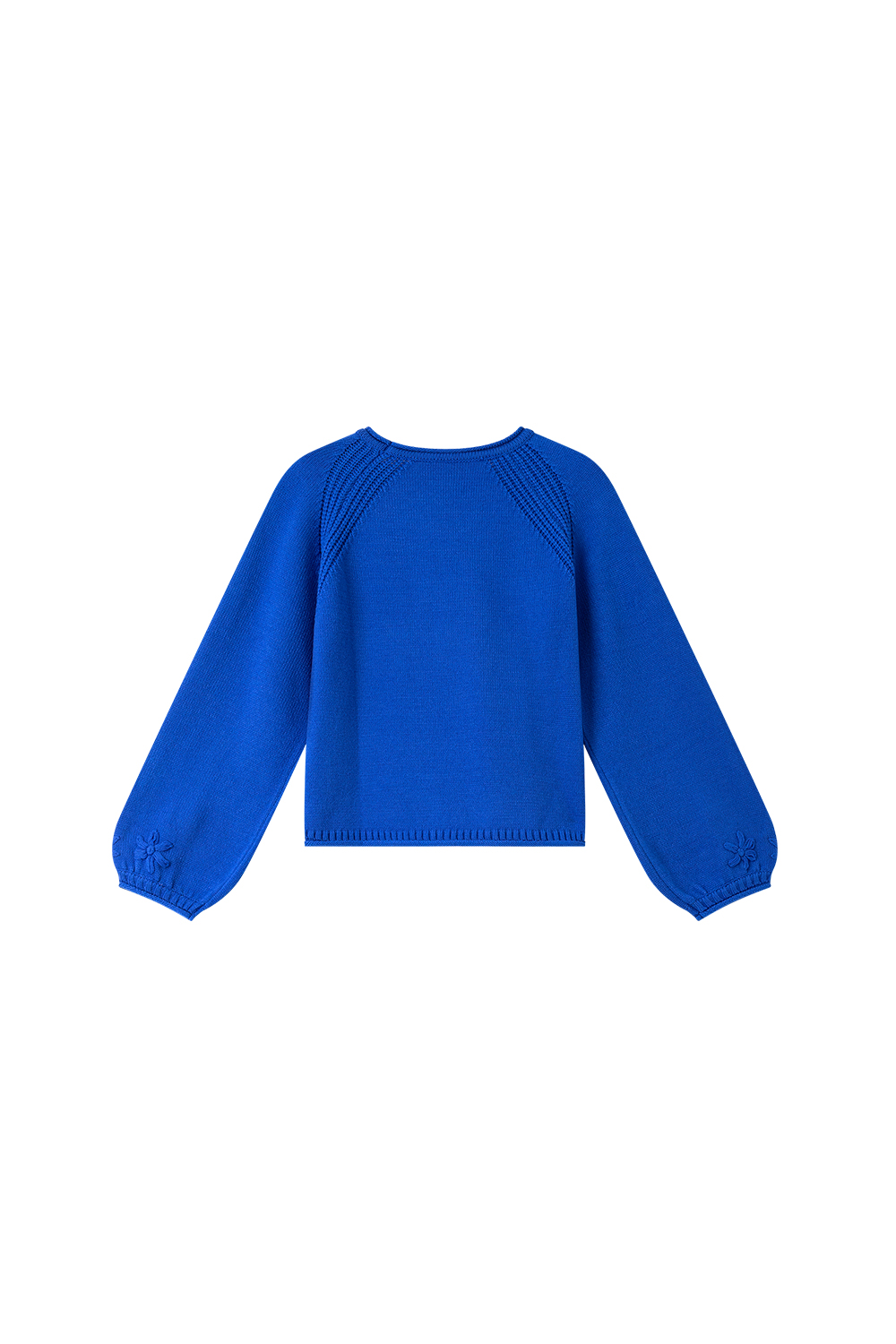 Blue three-dimensional crocheted sweater-VIMLYSTORE